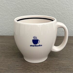 Starbucks • 2003 Barista Series White and Blue 14oz. Classic Diner Mug